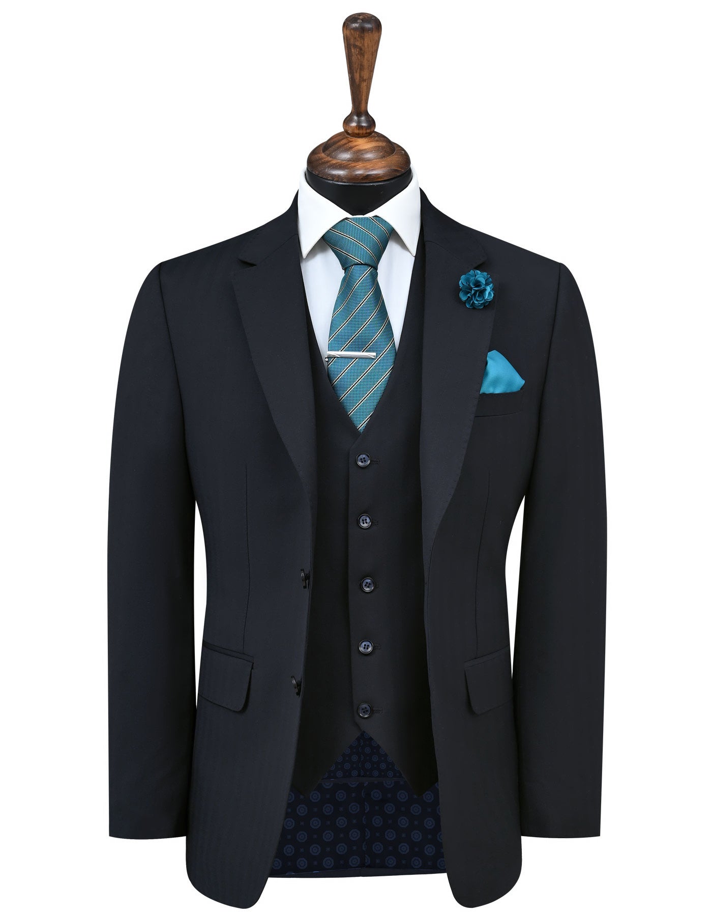 Lexus Black luxurious Notch Lapel 3 Pcs Suit