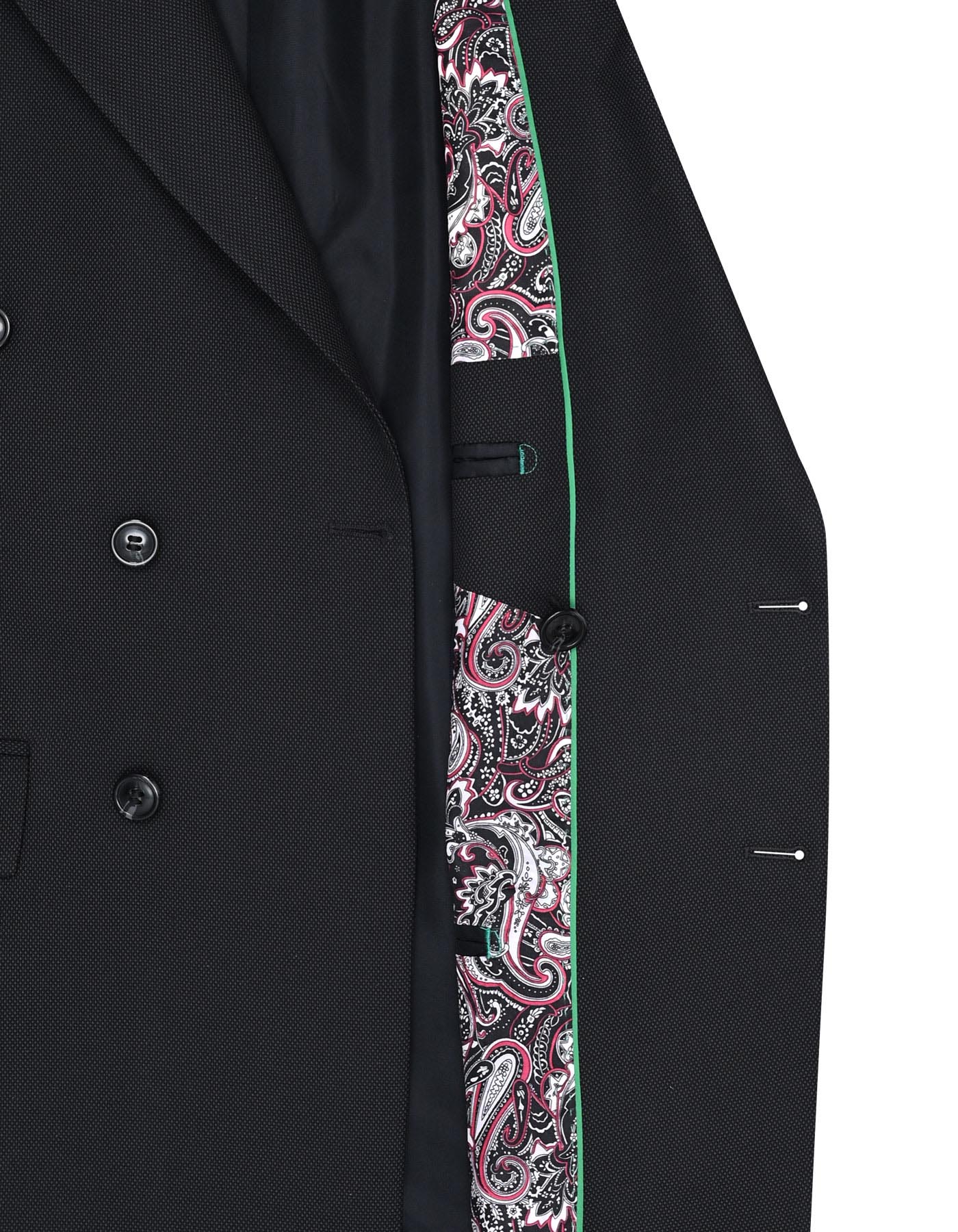Lexus Black Texture Double Breasted 2 pc Suit